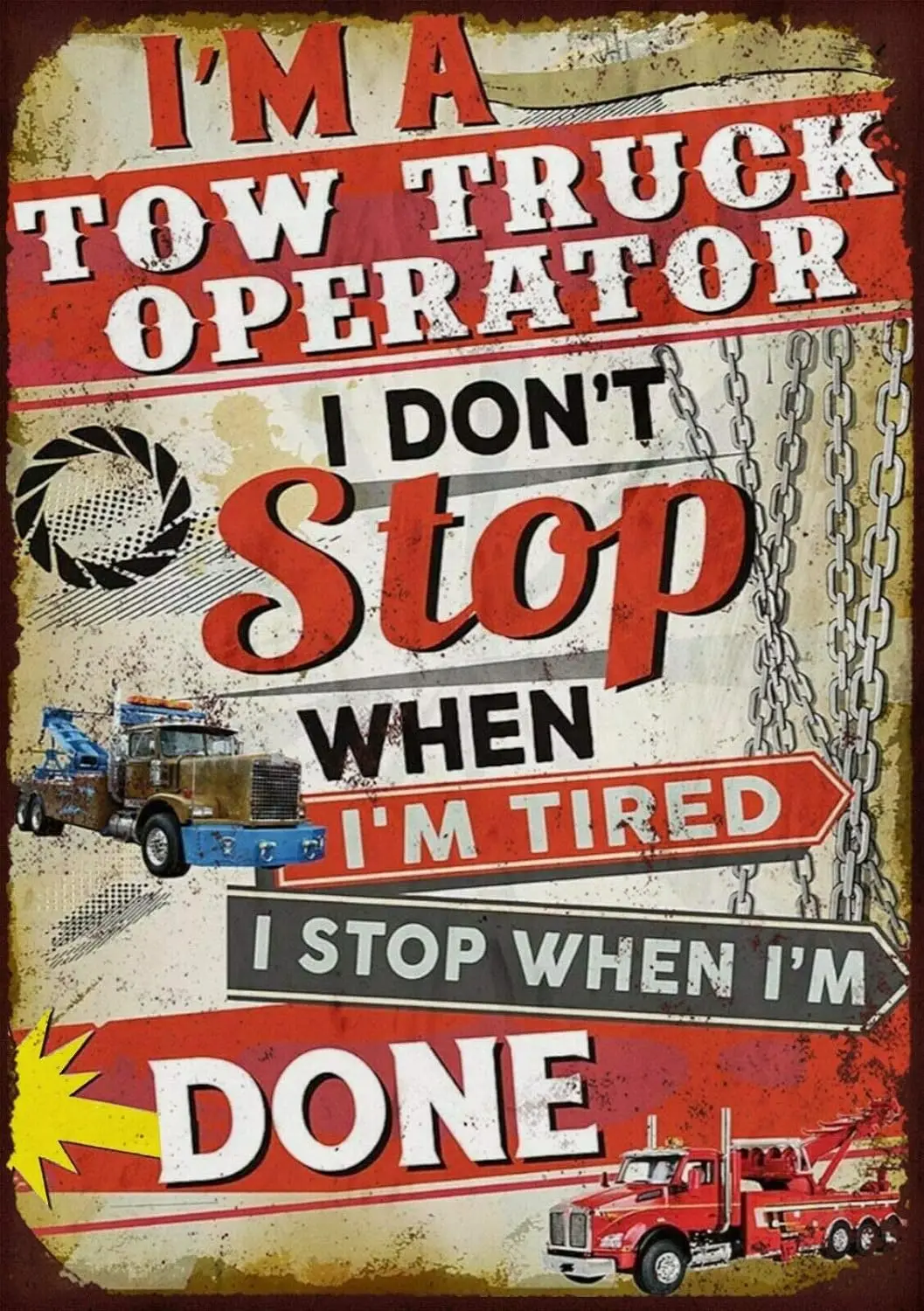 Vntge m Буксирный грузовик Opeor DecorMetl Tn Sgn 8x12 nch