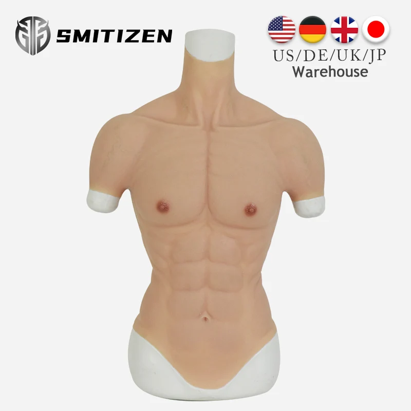 

Smitizen Realistic Muscle Suit Small Size for Cosplay Male to Female Man’s Fake Chest Macho Bodysuit Costumes Halloween Gift