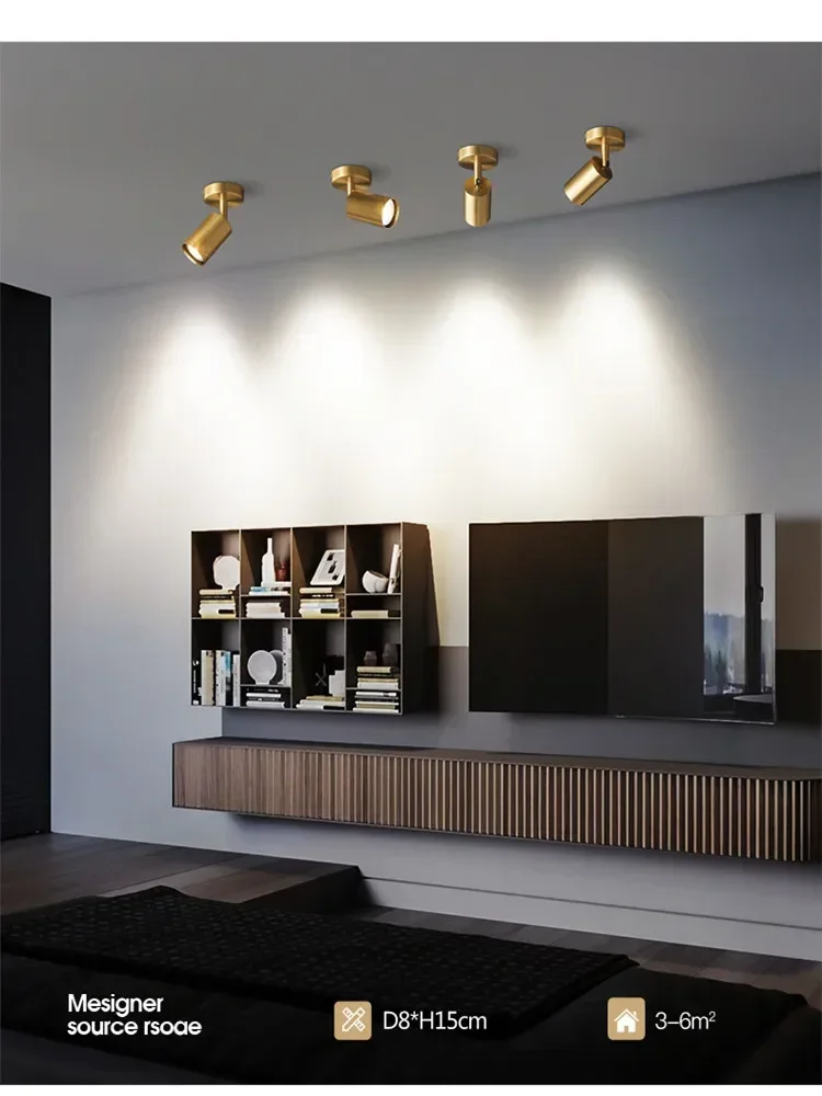 Светодиодные настенные точечные светильники медные простые в скандинавском