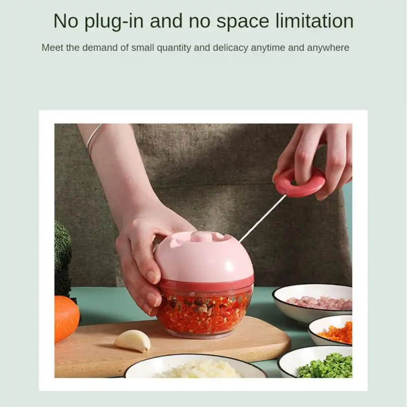 

Kitchen Gadget Manual Hand-pull Mini Vegetable Cutter Cooking Machine Pull Rope Minced Meat Minced Vegetables Garlic