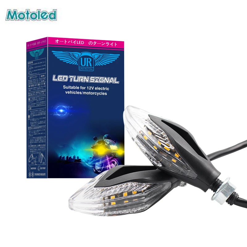 

Motorcycle Signal Lights Indicators Flowing Turn Stop Signal Blinkers Front Rear Lights 14 LED 12V Motorbike LED Indicator Amber
