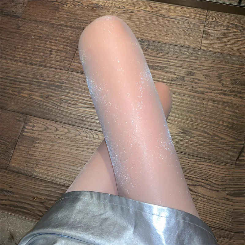 

Sparkling Transparent Leggings Women Pearl Shiny Body Stocking Socks Pantyhose Sexy Stockings Lady Bottom Underwear