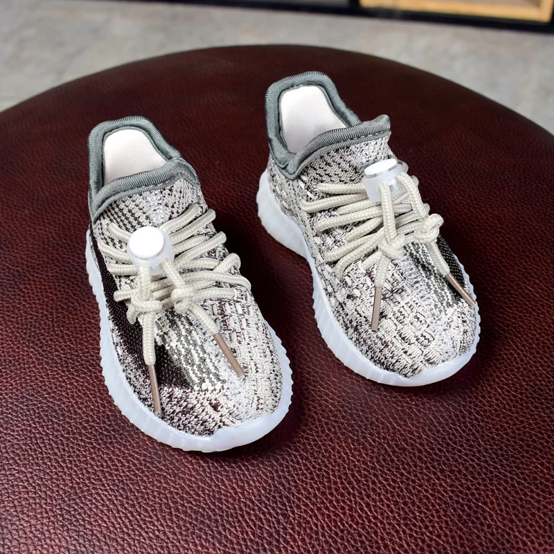 

Новинка 2022, детская обувь для маленьких мальчиков и девочек, вязаные сетчатые дышащие кроссовки с мягкой подошвой, Нескользящие Детские кро...