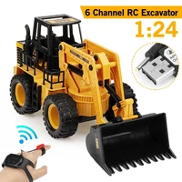 124 gravity sensor watch control bulldozer 4wd radio controlled car rc trucks engineering vehicle with sound toys for boy