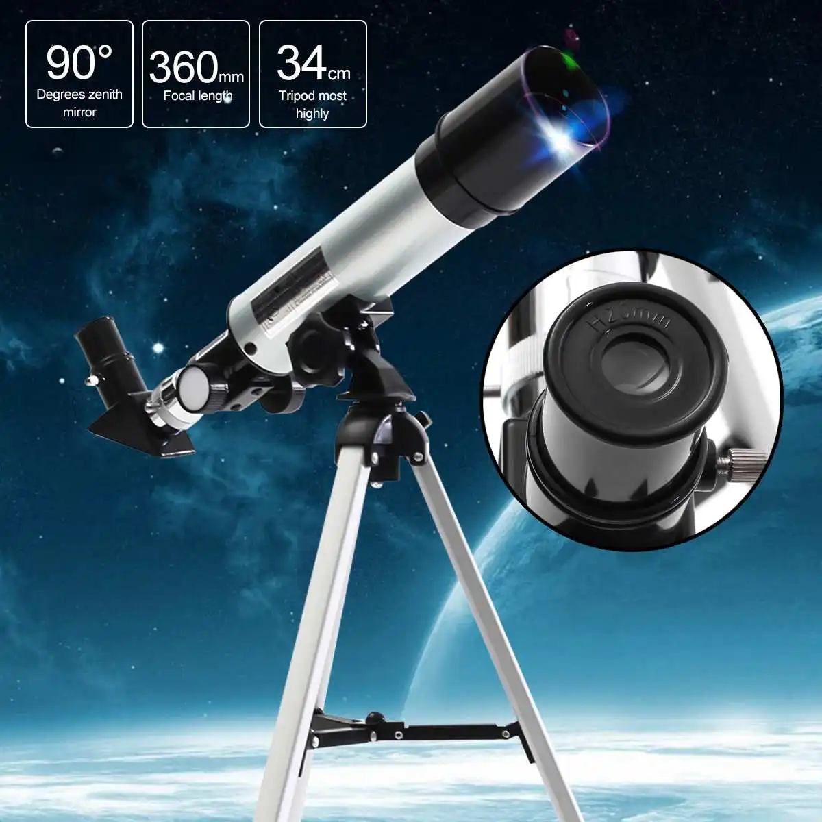 

Professional Astronomical Telescope Monocular 60X Refractive Space Telescope Outdoor Travel Spotting Scope with Tripod