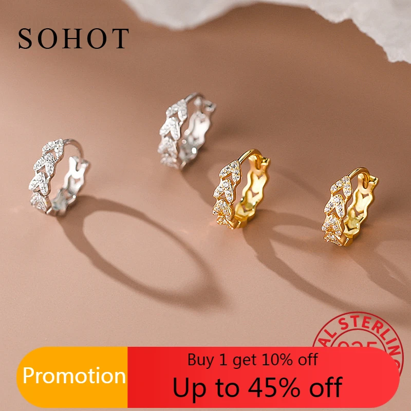 

Женские серьги-кольца из серебра 925 пробы, с фианитами