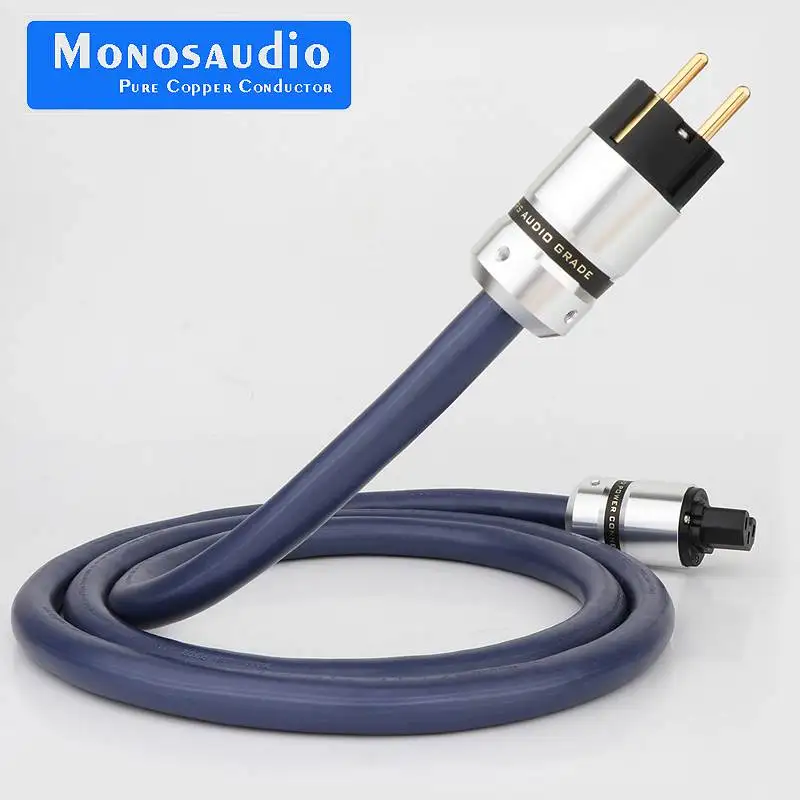 

Hi-End EU Schuko power plug Monosaudio P902 99.998% OFC Copper Structure 5.5Sq (7core x1mm) AC Power cords Cable Audio Grade 17