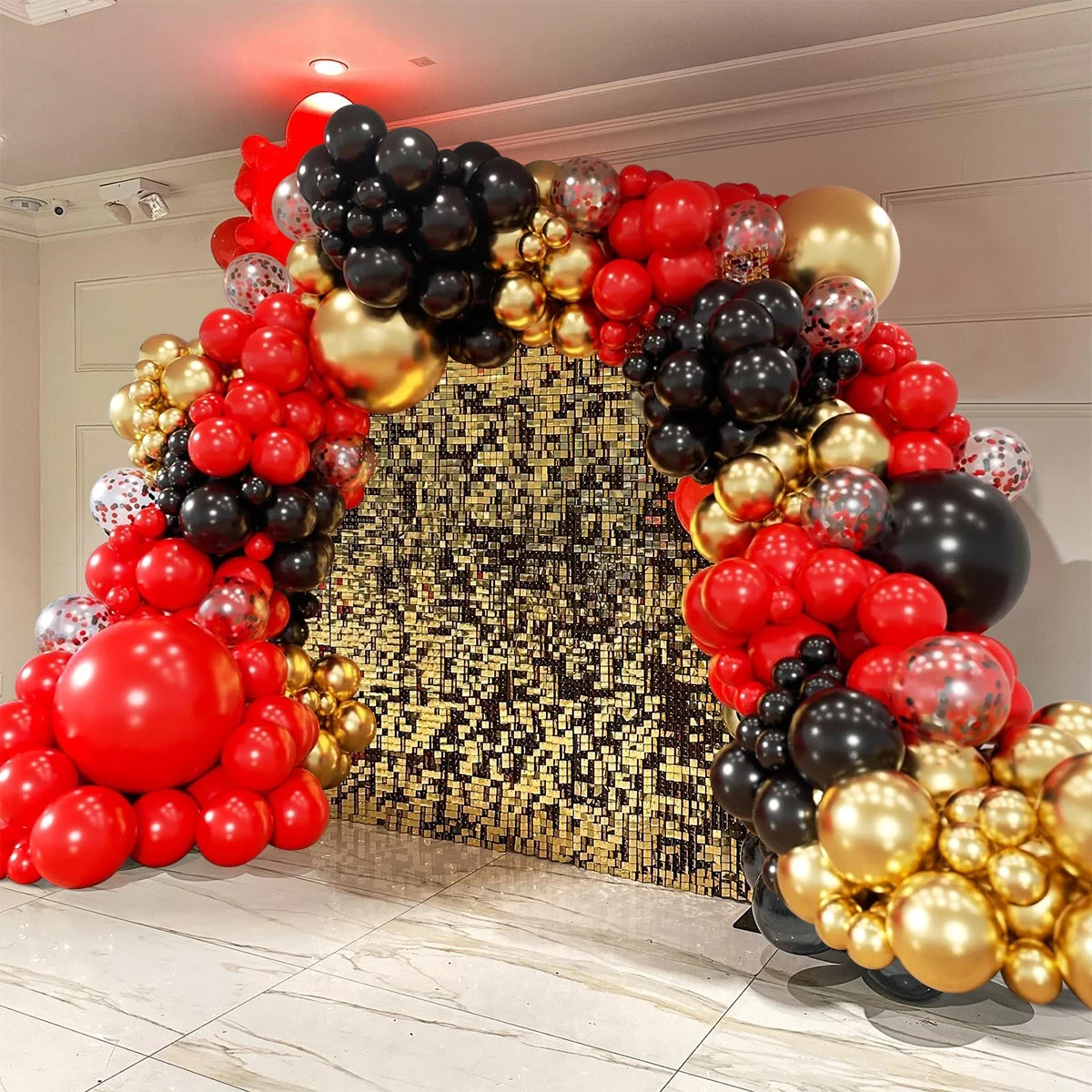 131 шт. красные черные золотые воздушные шары в форме арки конфетти для гоночного