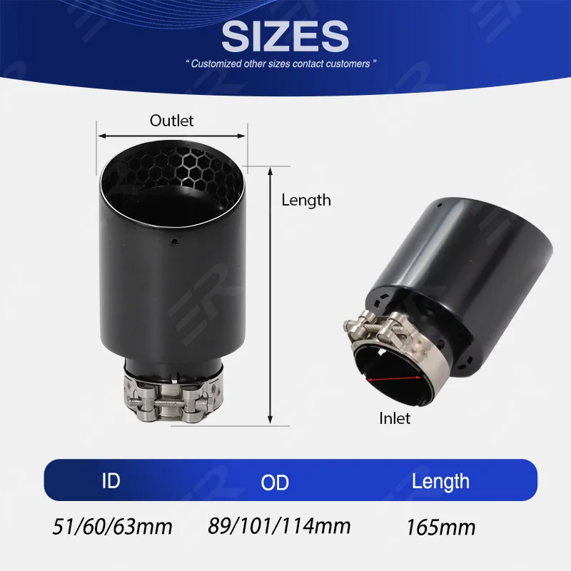 Наконечник Выхлопной Трубы ER Upgrade аксессуары для автомобиля сотовый матовый