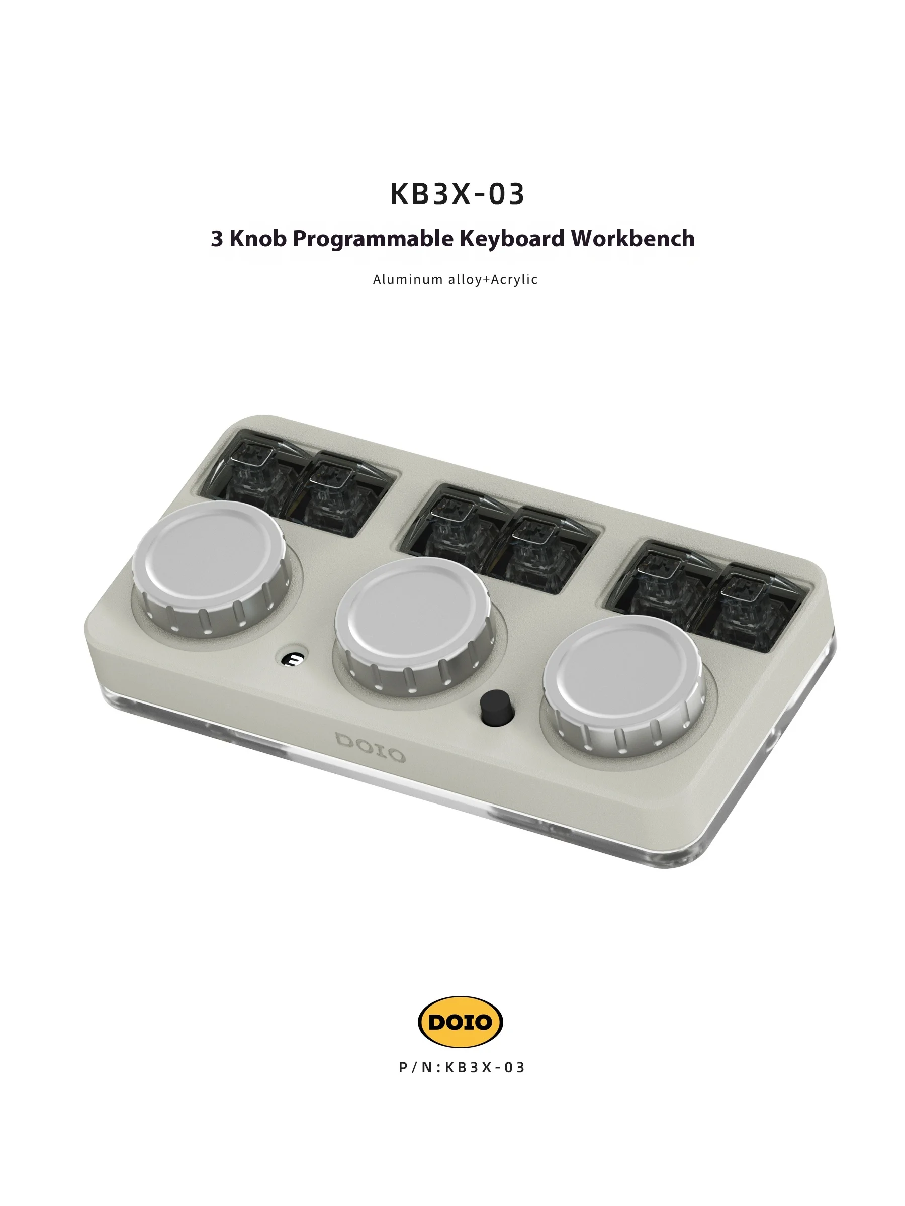 Doio Kb3x-03 Проводная Механическая клавиатура из алюминиевого сплава индивидуальная