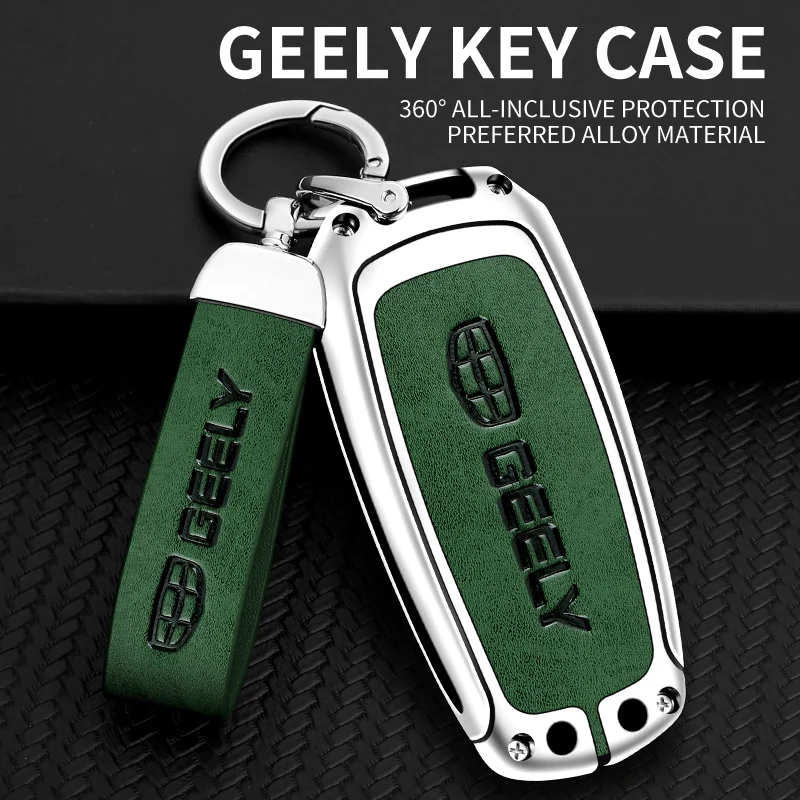 

Car Styling Key Protection Cover Car Aluminium Alloy Key Cover Case For Geely Preface Okavango Monjaro Keychain Auto Accessories