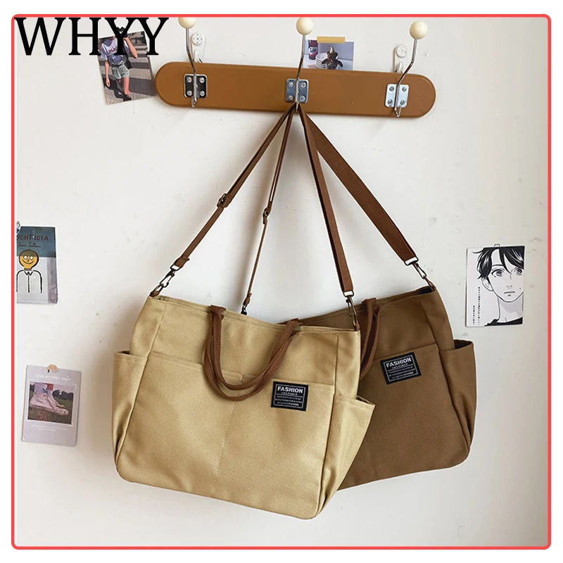 

Canvas Crossbody Bags for Women Youth Hobos Ladies Large Capacity Shoulder Bag Fashion Bag Solid Color Women Messenger Bag Sac