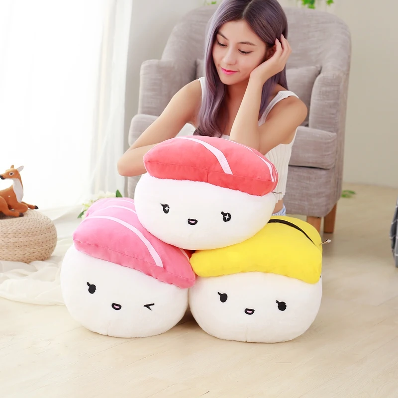 

40CM Creative Stuffed Pillow Plush Sushi Tuna Omelette Salmon Sushi Soft Nap Pillow Sweety Gift For Girlfriend