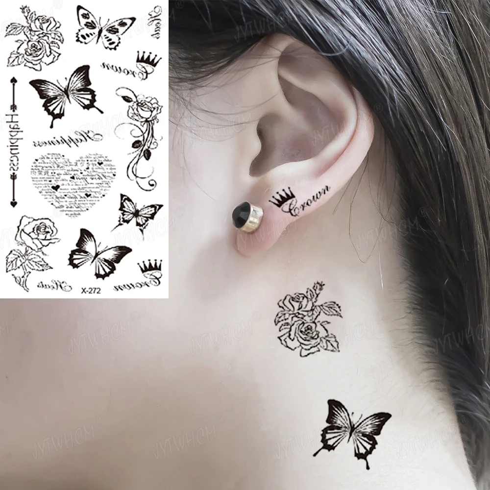 Временные татуировки наклейка крутая переводная татуировка Бабочка любовь