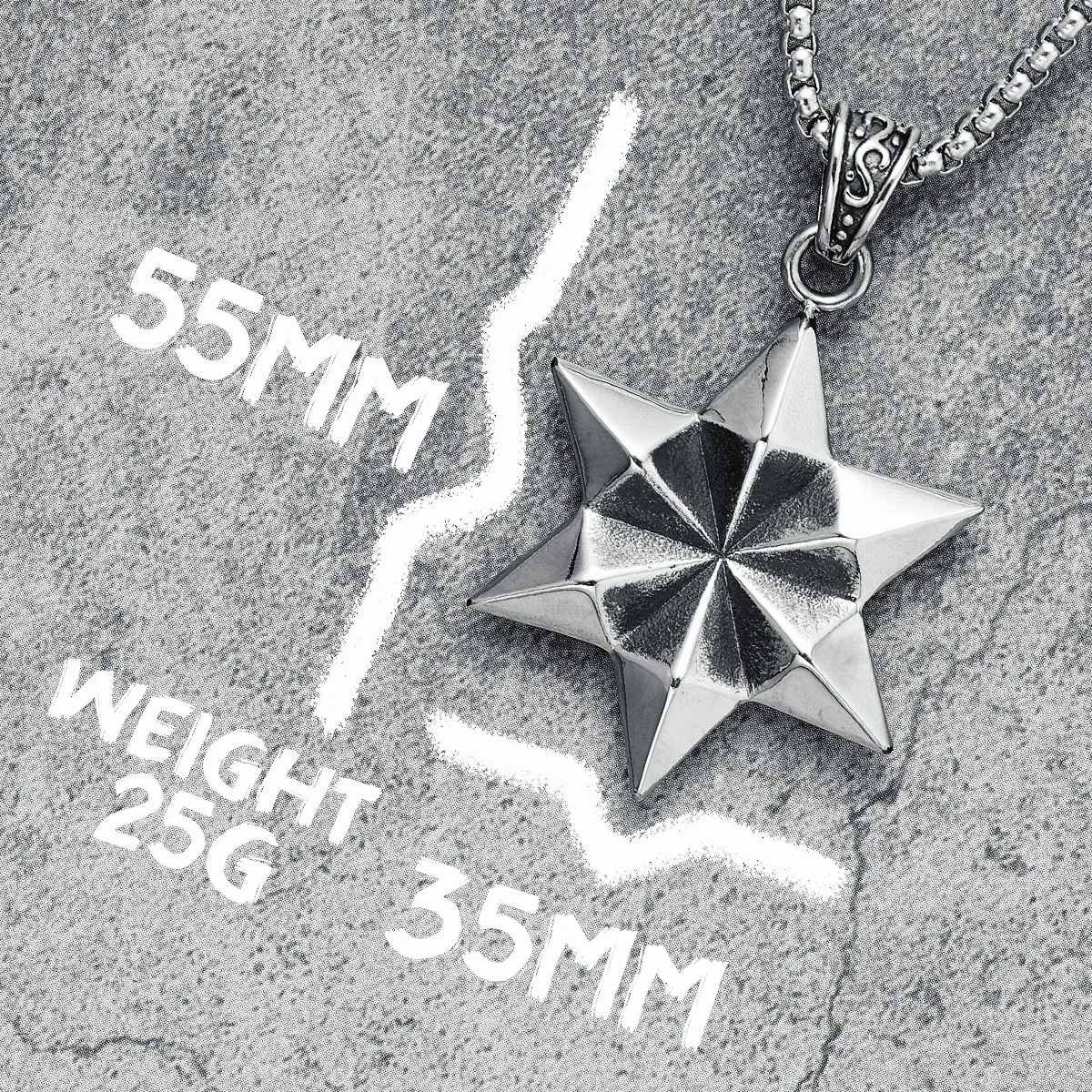 Hexagram Men Necklace Solid Geometry 316L Stainless Steel Pendant Chain Religion Rock Punk Hip Hop for Friends Male Jewelry Gift images - 6