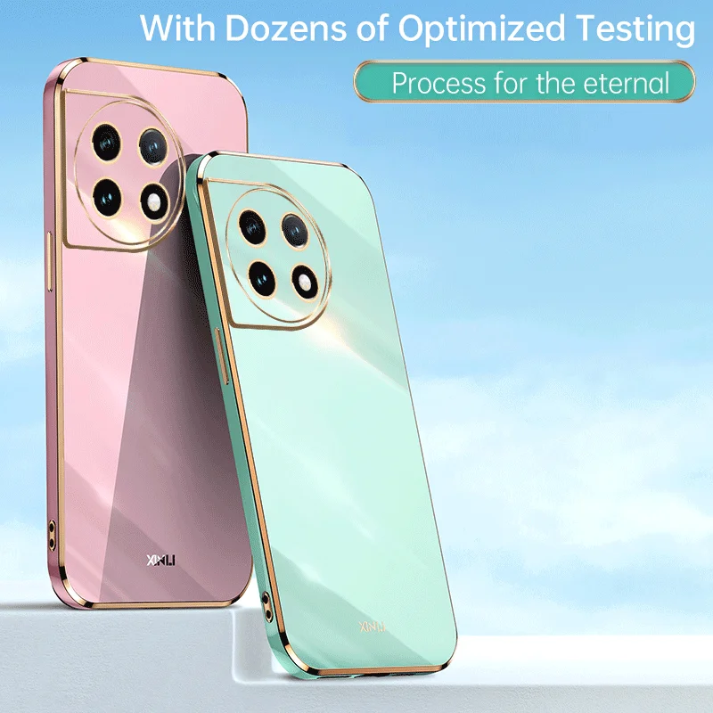 

For OnePlus 11 11R 10T ACE Pro 9 Pro 9RT Bright smooth Back Case Soft Shockproof plating Cover