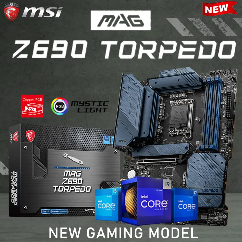 

LGA 1700 12th Gen Intel MSI MAG Z690 TORPEDO Motherboard DDR5 128GB M.2 PCIe 5.0 2.5Gbps LAN GAMING Z690 Placa-mãe 1700 ATX Z690