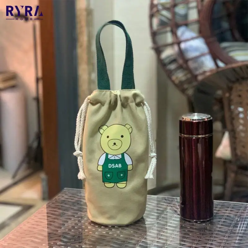 

Сумка для чашки с водой, модная миниатюрная Холщовая Сумка, портативный термос, защитный чехол для чашки, красивая сумка-мешок, сумка-тоут, с...
