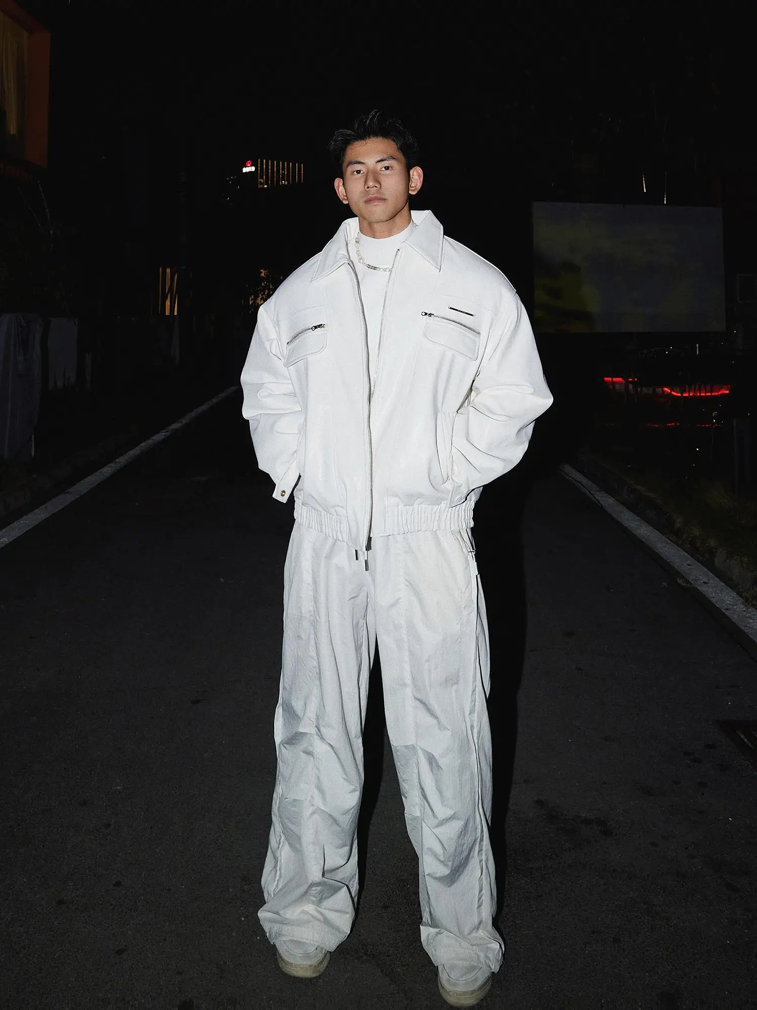 Papaslilmonster American High Street Мотоциклетная кожаная одежда Pu Shuai Cleanfit Жесткая куртка-карго