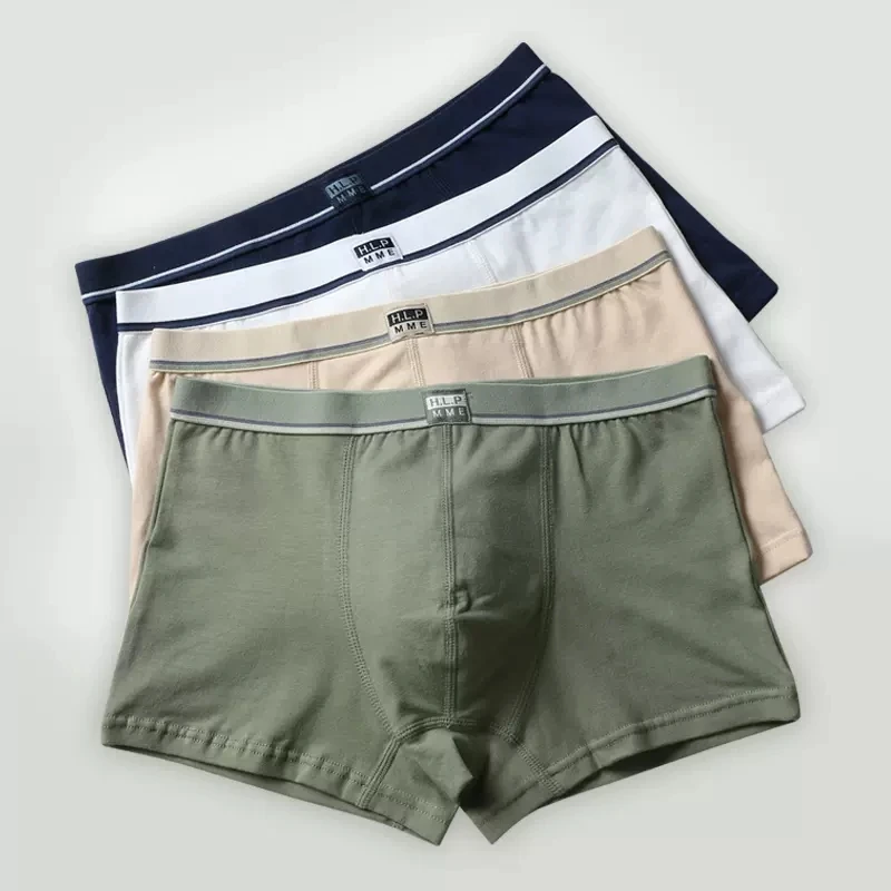 4 шт./лот однотонное нижнее белье для мальчиков Трусы из органического хлопка