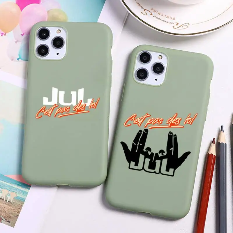 

JuL C'est Pas Des Lol Phone Case For iphone 13 12 11 Pro Max Mini XS 8 7 6 6S Plus X SE 2020 XR Candy green Silicone cover