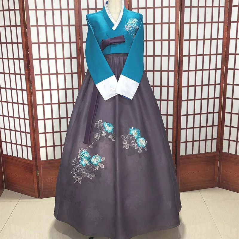 Ручная вышивка Hanbok Свадьба Добро пожаловать Hanfu дамы ретро с длинным рукавом