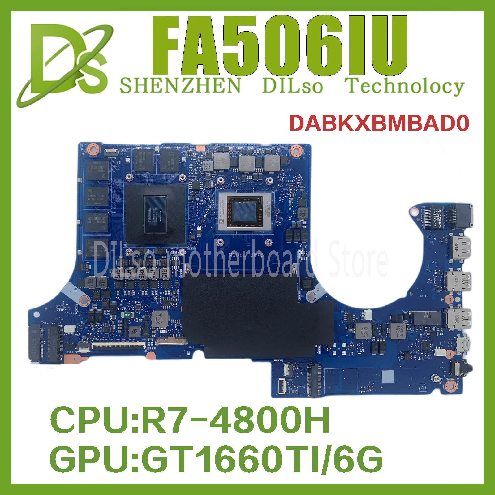 

KEFU DABKXBMBAD0 материнская плата для ноутбука ASUS FA506IU FA506IV FA506 материнская плата RTX1660-6G R7-4800H CPU интегрированная 100% тестовая работа