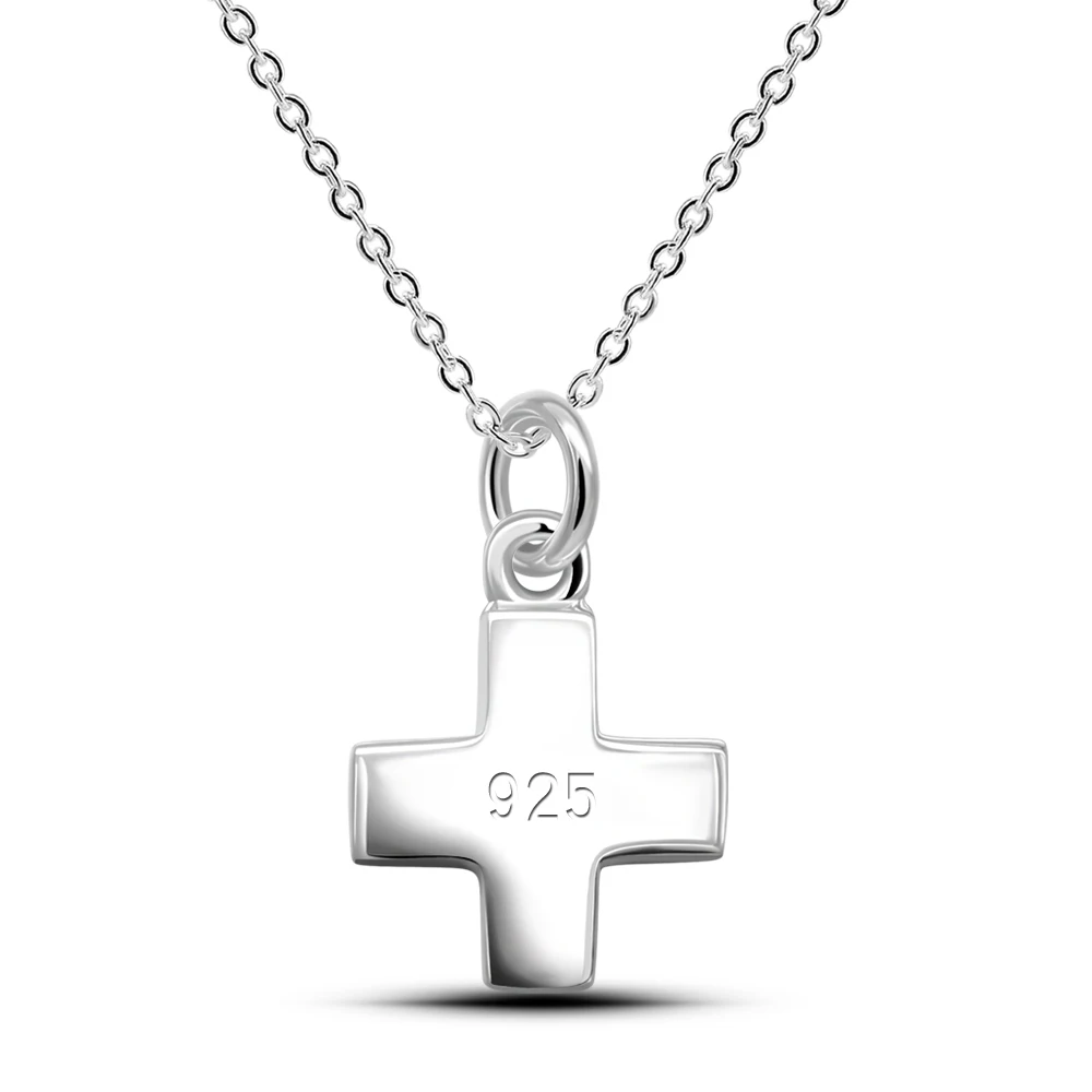 

ziqiudie 925 sterling silver Cross necklace fashion boys short necklace collarbone chain jewelry Christmas Thanksgiving gift