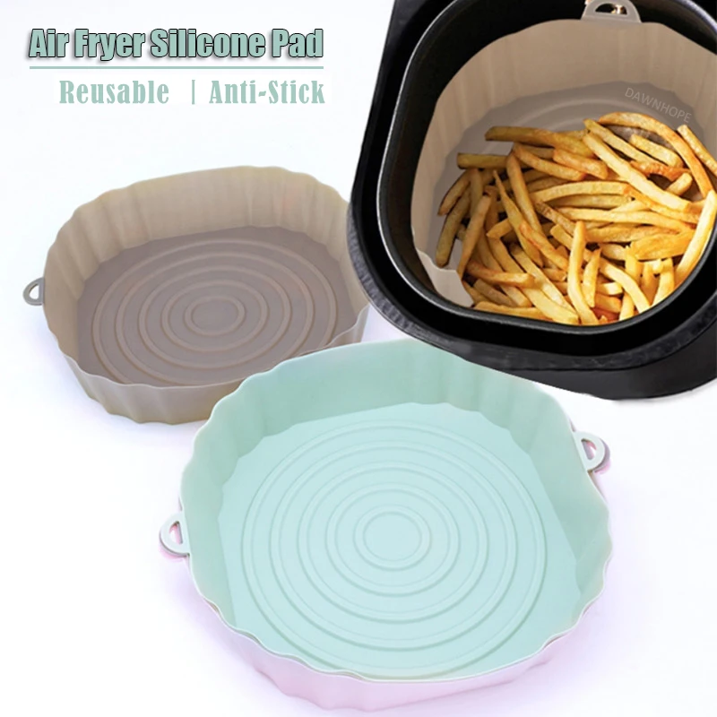 Reusable Air Fryer Silicone Pad Easy To Clean Oven Baking Tray Square Liner For Pizza Plate Grill Pan Mat Air Fryer Accessories