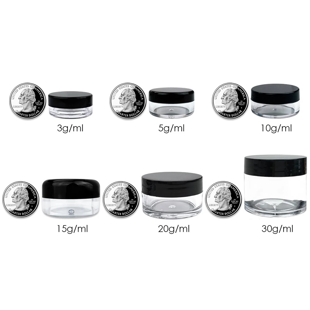 30 г/30 мл (1 fl. Oz.) прозрачные пластиковые герметичные банки с двойными стенками для