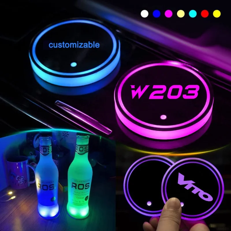 

Car Led Lights For Mercedes Benz Series W211 W203 W204 W124 A Class VITO GLA GLC GLK GLS Accessories Cup Holder Ambient Lamp