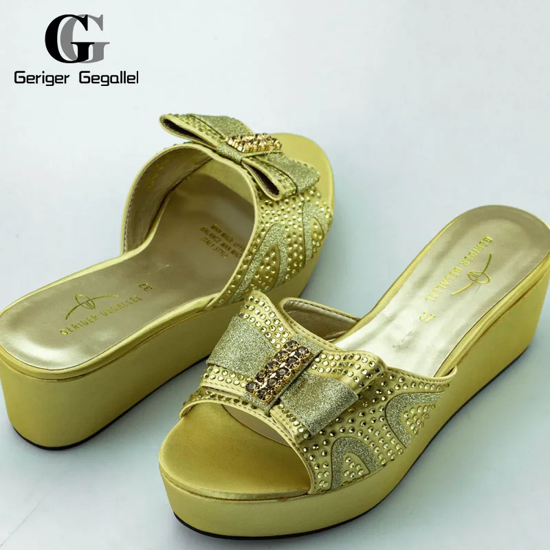 Fashion Bowknot Cute Women Shoes Female Slides Summer Footwear Ladies Wedge Heels Shoes for Woman Party Fashion Mules Sandals