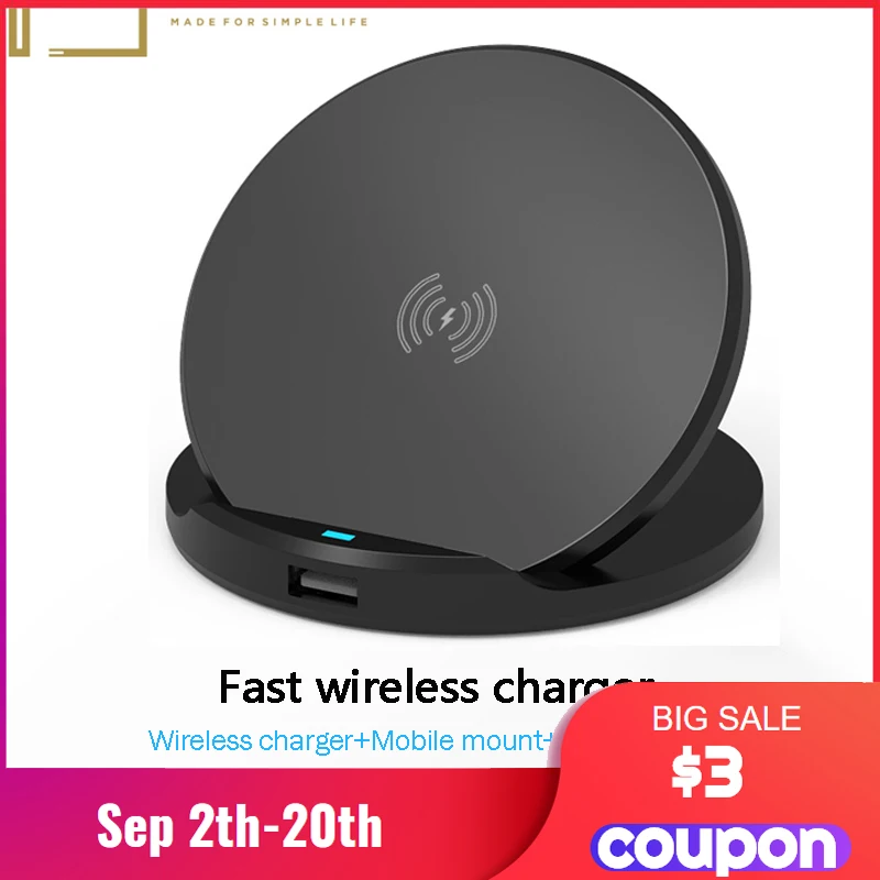 

10w qi wireless fast charger with usb type c wireless charging pad with smartphone mount holder 3 in 1 wireless charger station