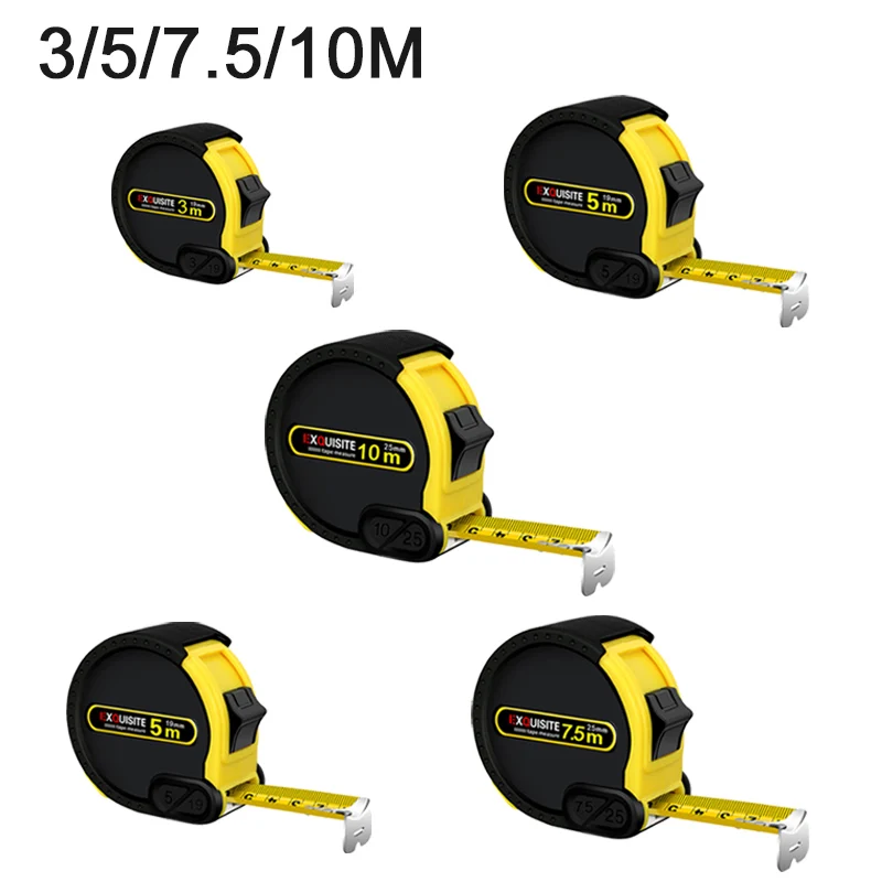 

Steel Tape Measure Retractable 3M 5M 7.5M 10 Meters Thickened Self-locking Woodworking Tool Precise Clear Metric Tape Ruler