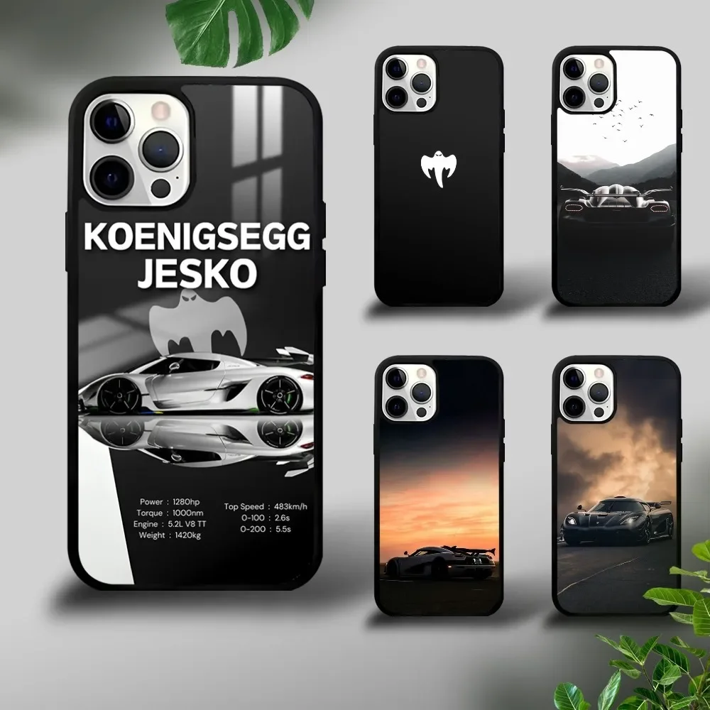 Car K-Koenigseggs JESKO Phone Case For IPhone 15 14 13 12 11 Pro Max Plus Mini Luxury Mirror Hard Funda