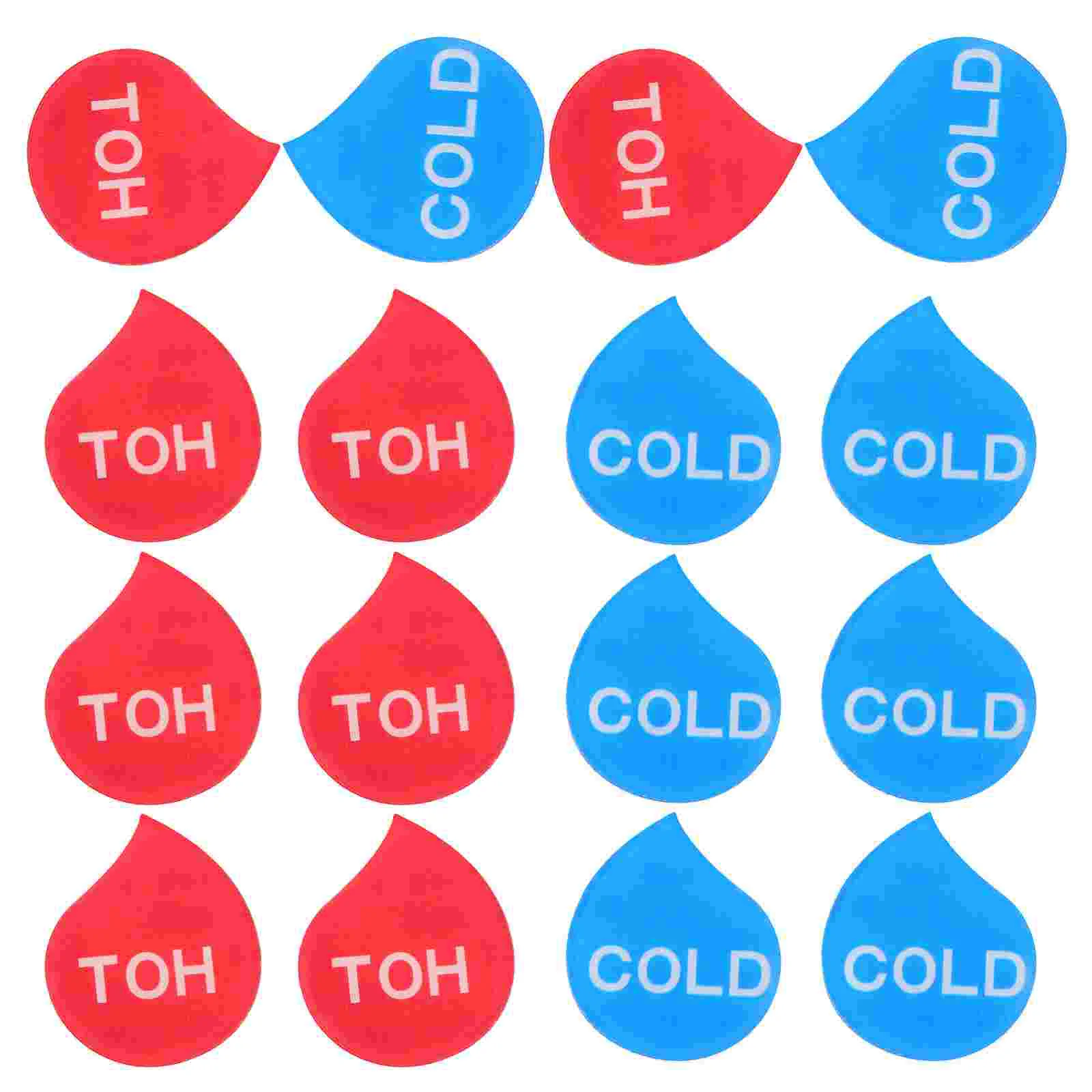 8 пар наклеек для горячей и холодной воды наклейки с каплей школьный круглый знак