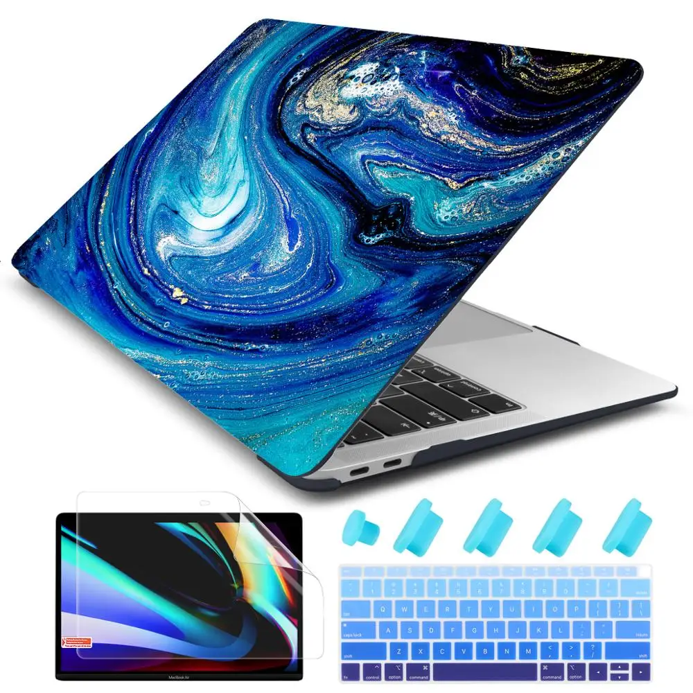 

Для Macbook Air Pro 13 дюймов Сенсорная панель 2020 A2251 A2289 A1932 A2179 чехол retina Air 13 A1502 A1466 мраморный узор Кристальный чехол