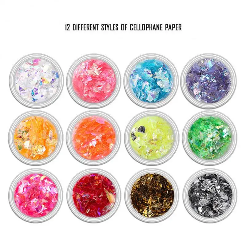 

13color Glitter For Nails Mixed Sequin Champagne Laser Sliver Irregular Glass Fragments Nail Art Flakes Paillette Manicure Decor