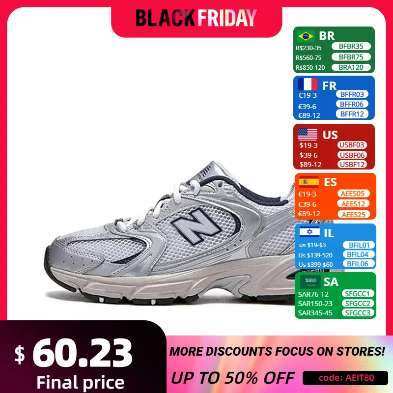 New Balance NB530 Удобная ткань из искусственной кожи Дышащие мужские и женские