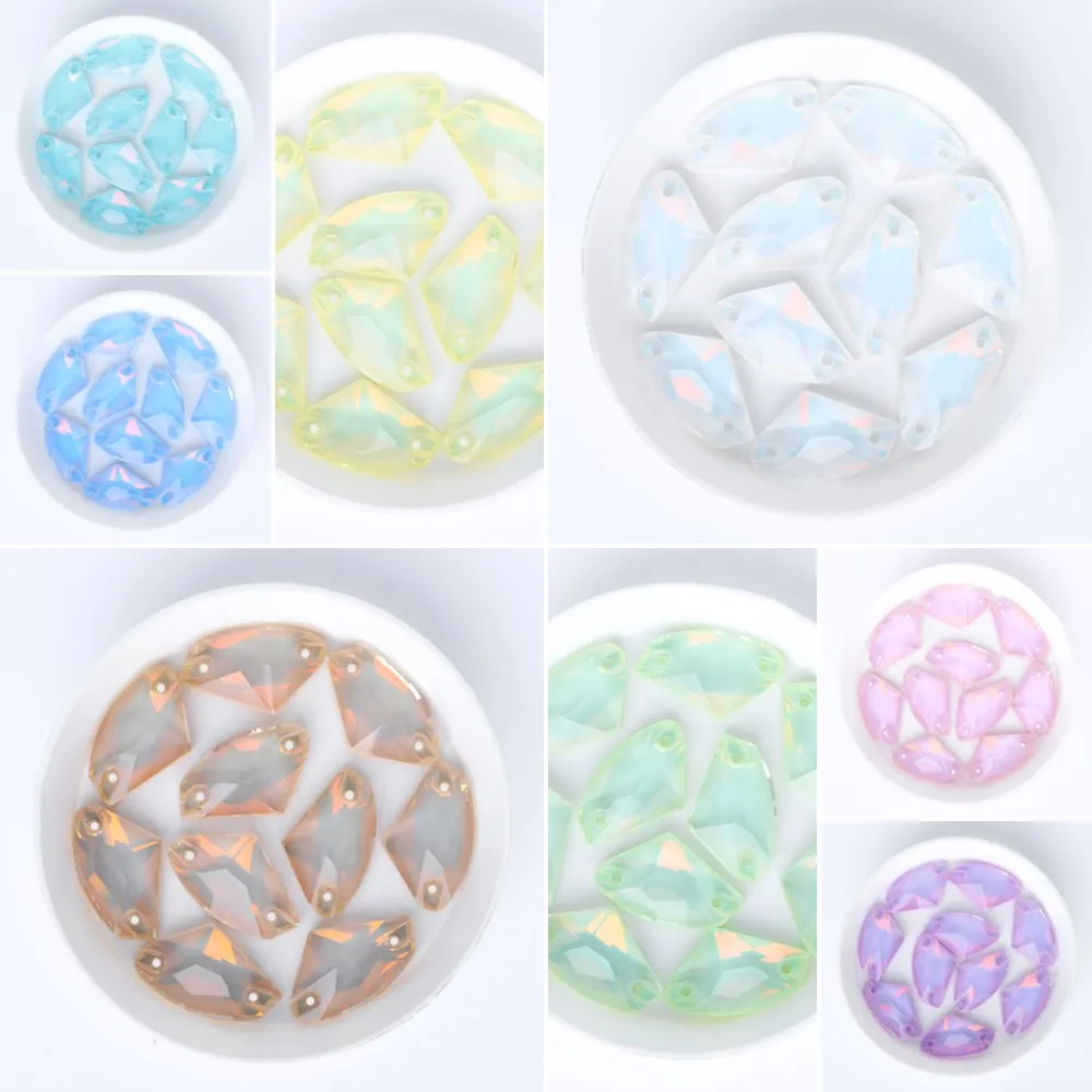 

High Quality Galactic Glass Sew-on Rhinestone New Color Sewn Rhinestones with Two Holes DIY Sewing Accessories for Clothing