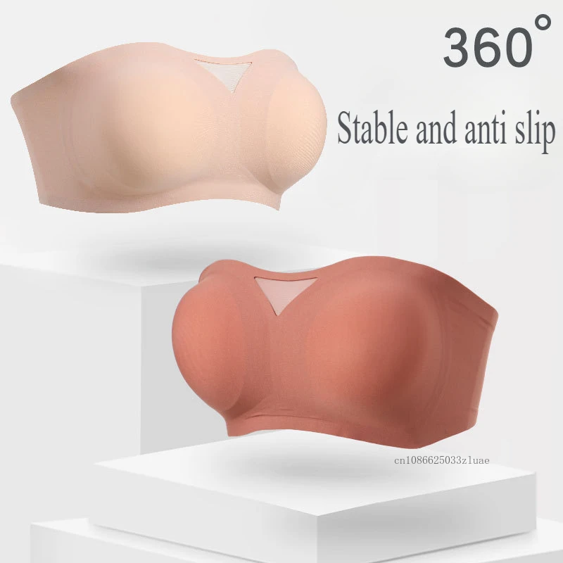 Нескользящее нижнее белье без бретелек бюстгальтер бесшовные спортивные