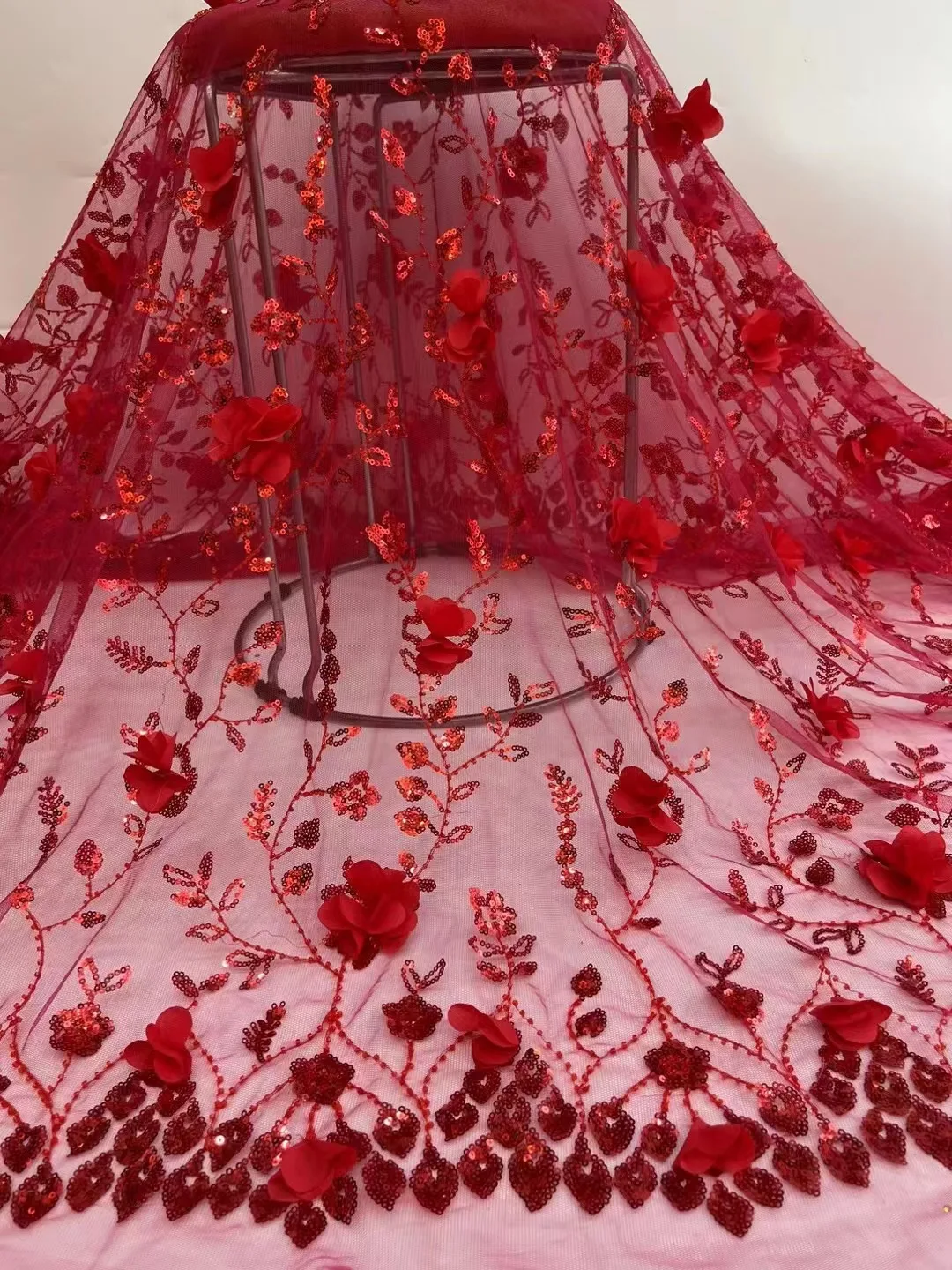 

Африканская Современная вышитая Тюлевая сетчатая ткань с бусинами роскошное французское 3D Сетчатое кружевное вечернее свадебное платье