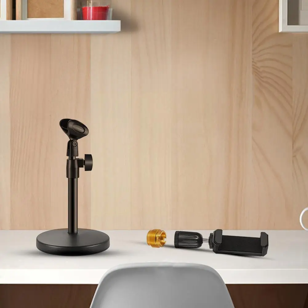 

Adjusting Microphone Stand Desktop Upgraded Adjustable Table Mic Stand With Base Micro Holder Mic Clip For Podcasts Singing Y5e4