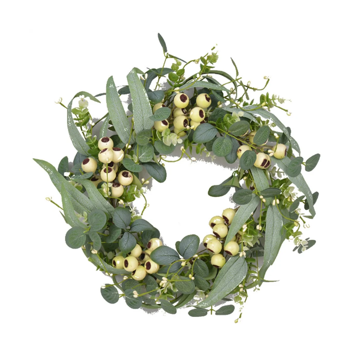 

Eucalyptus Wreath, Artificial Eucalyptus Leaves Wreath with Big Berries, Spring/Summer Greenery Wreath for Front Door