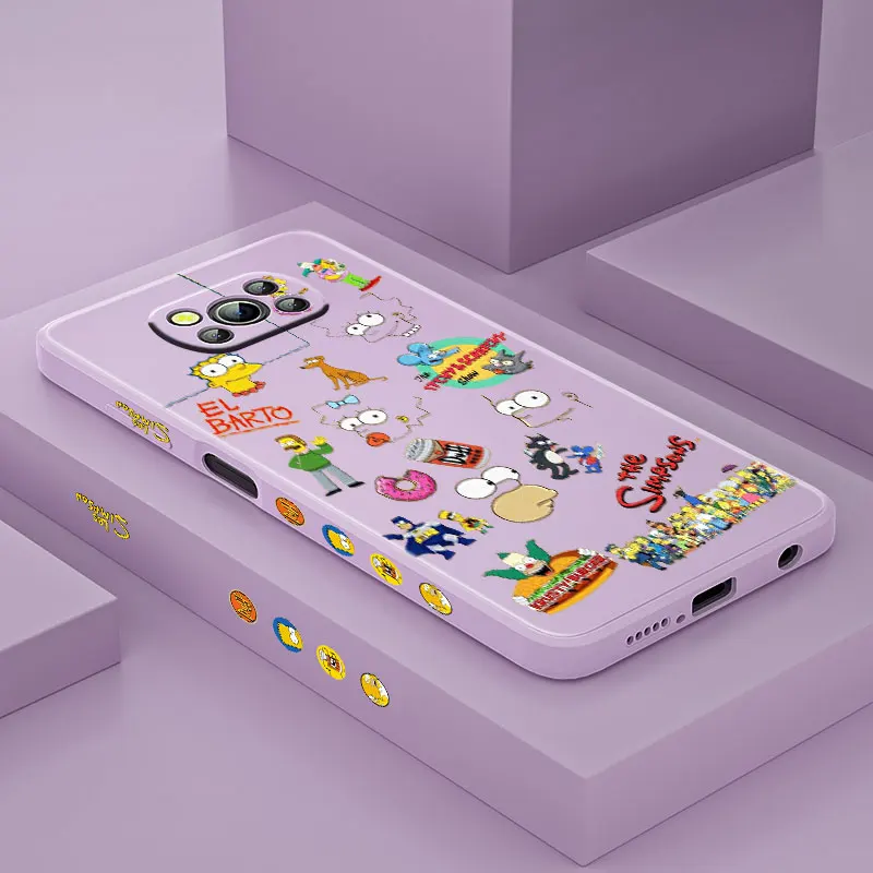 

Cute The Simpsons For Xiaomi POCO X3 NFC F3 GT M3 M2 Pro C3 X2 Mix4 11 Ultra Silicone Liquid Left Phone Case Fundas Coque Capa