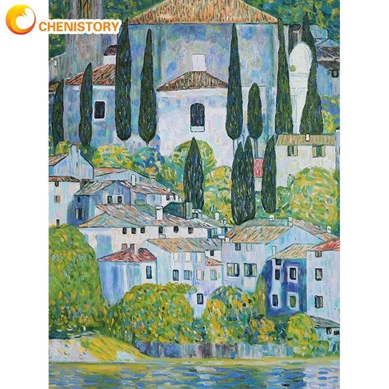 

CHENISTORY Abstract Full Diamond Painting Frame House Landscape Diamond Embroidery Gift Paint Kit Decorative Painting Artwork