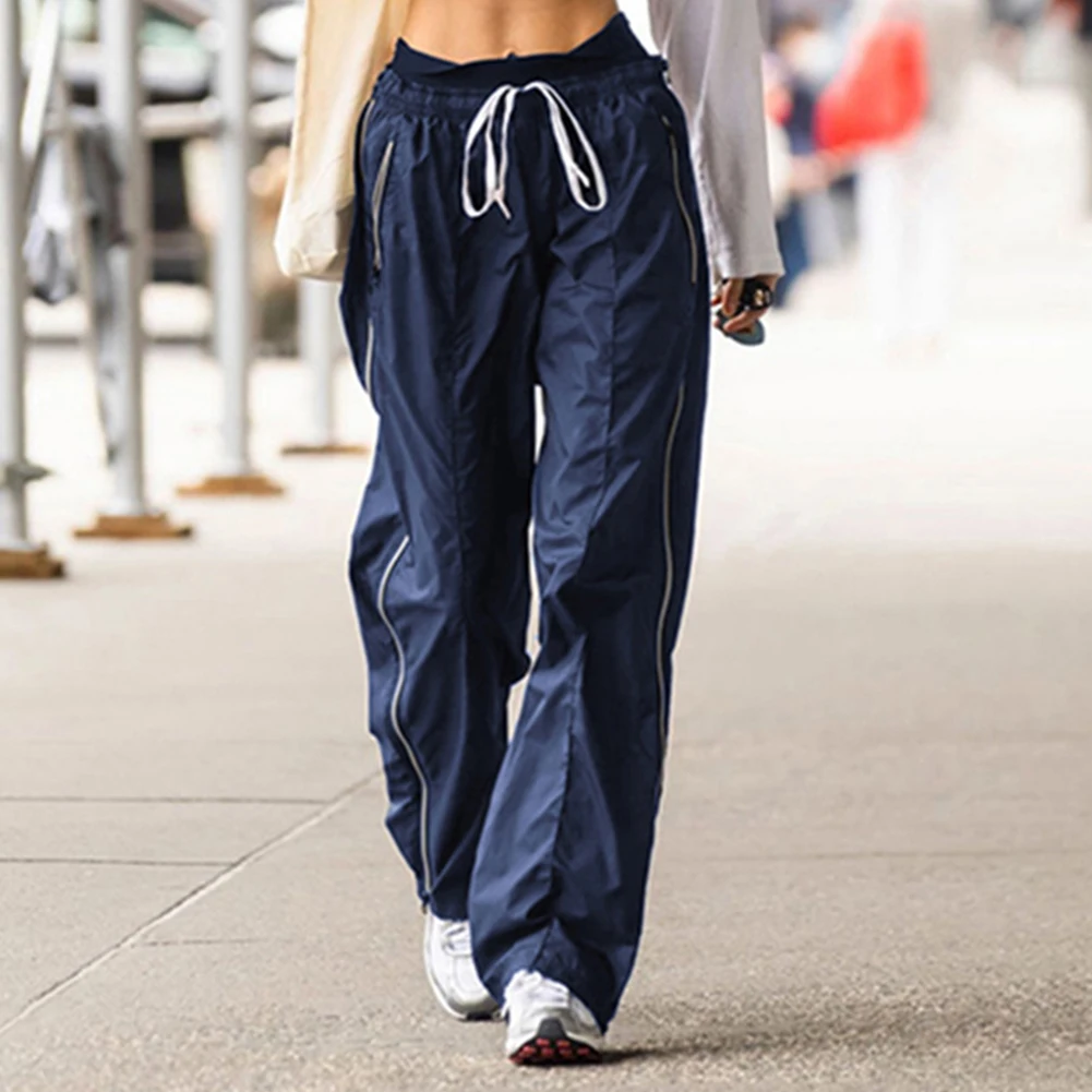 

Women Casual Stylish Trousers Baggy High Waist Rise Straight Cargo Pants y2k Streetwear Joggers