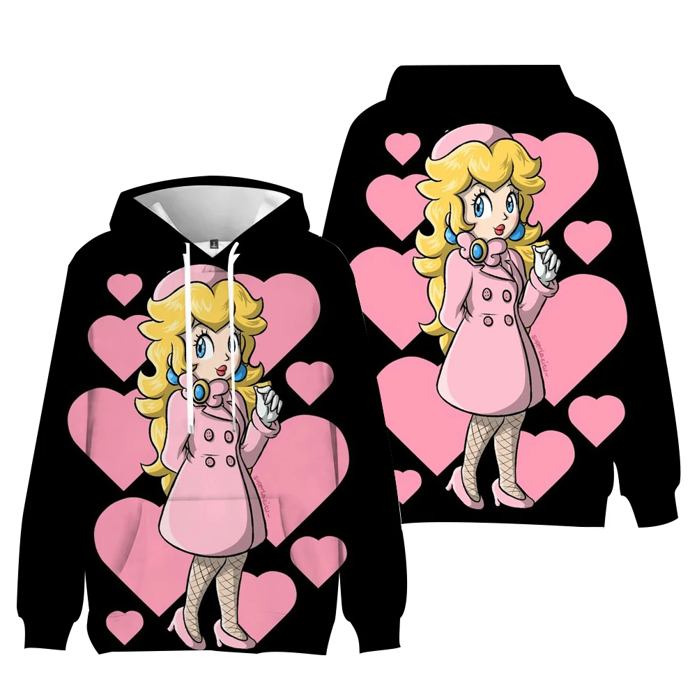 3D Супер Братья Марио персиковая принцесса короткая пленка бригитт толстовка с