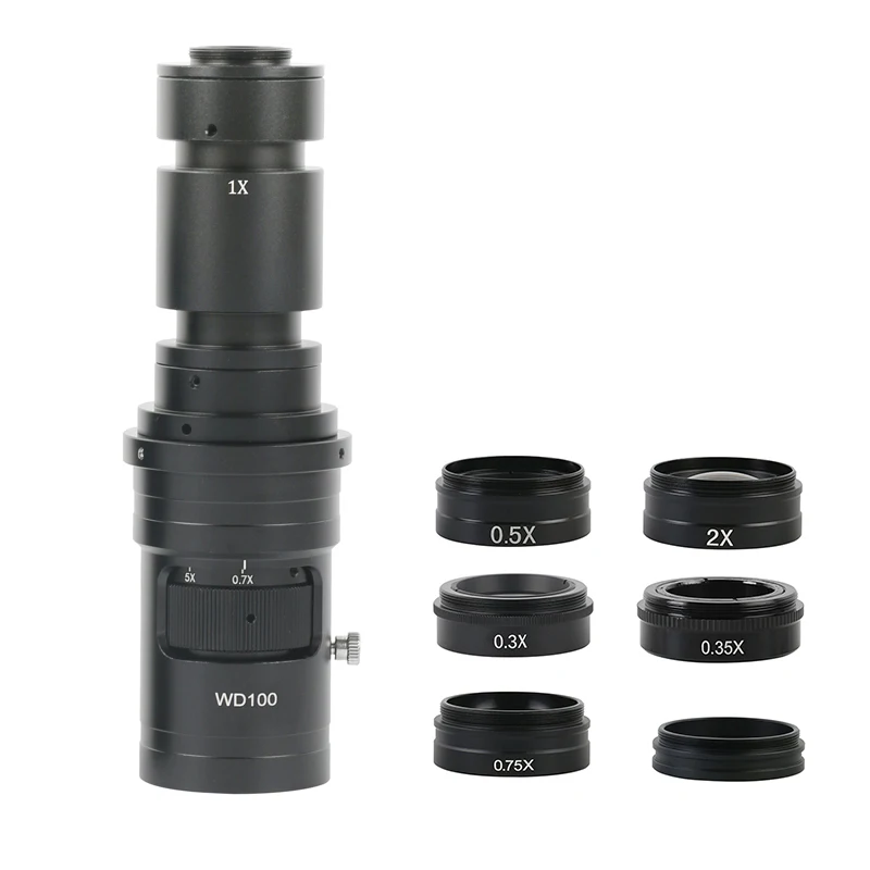 Объектив с регулируемым увеличением 200X 500X креплением 0 3x 0.35X 0.5X 0.75X 1X 2X для