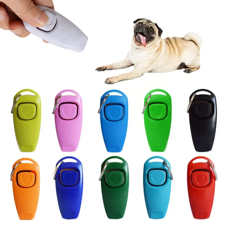 

2 In 1 Dog Training Clicker Whistle Pet Trainer Assistive Guide Key Chain Whistle Dog Adjustable Sound Teaching Pet Supplies
